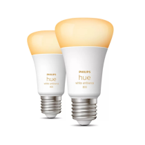 Philips Hue A60 E27 Light Bulb | Tunable White | 806lm 2 Pack